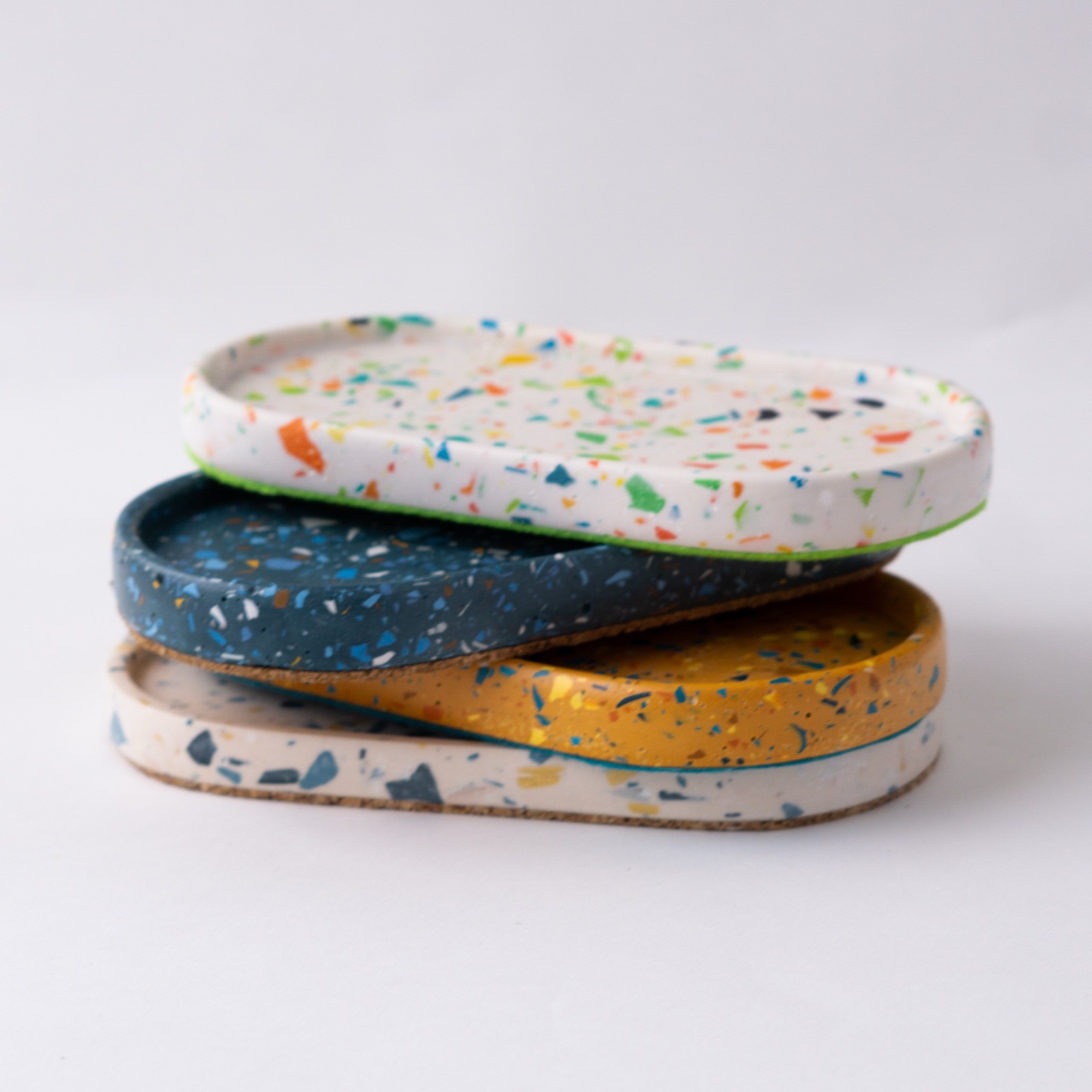 Soap dishes in three colourways